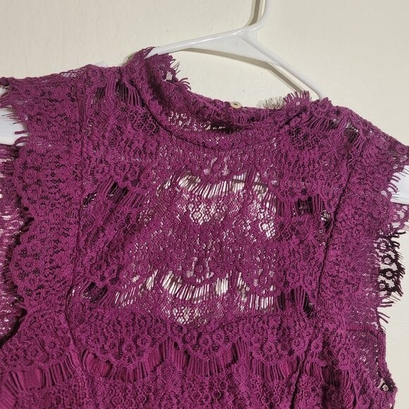 NWT Free People Intimatley Magenta DayDream A-Line Bodycon Embroidered Dress szM - Picture 6 of 13